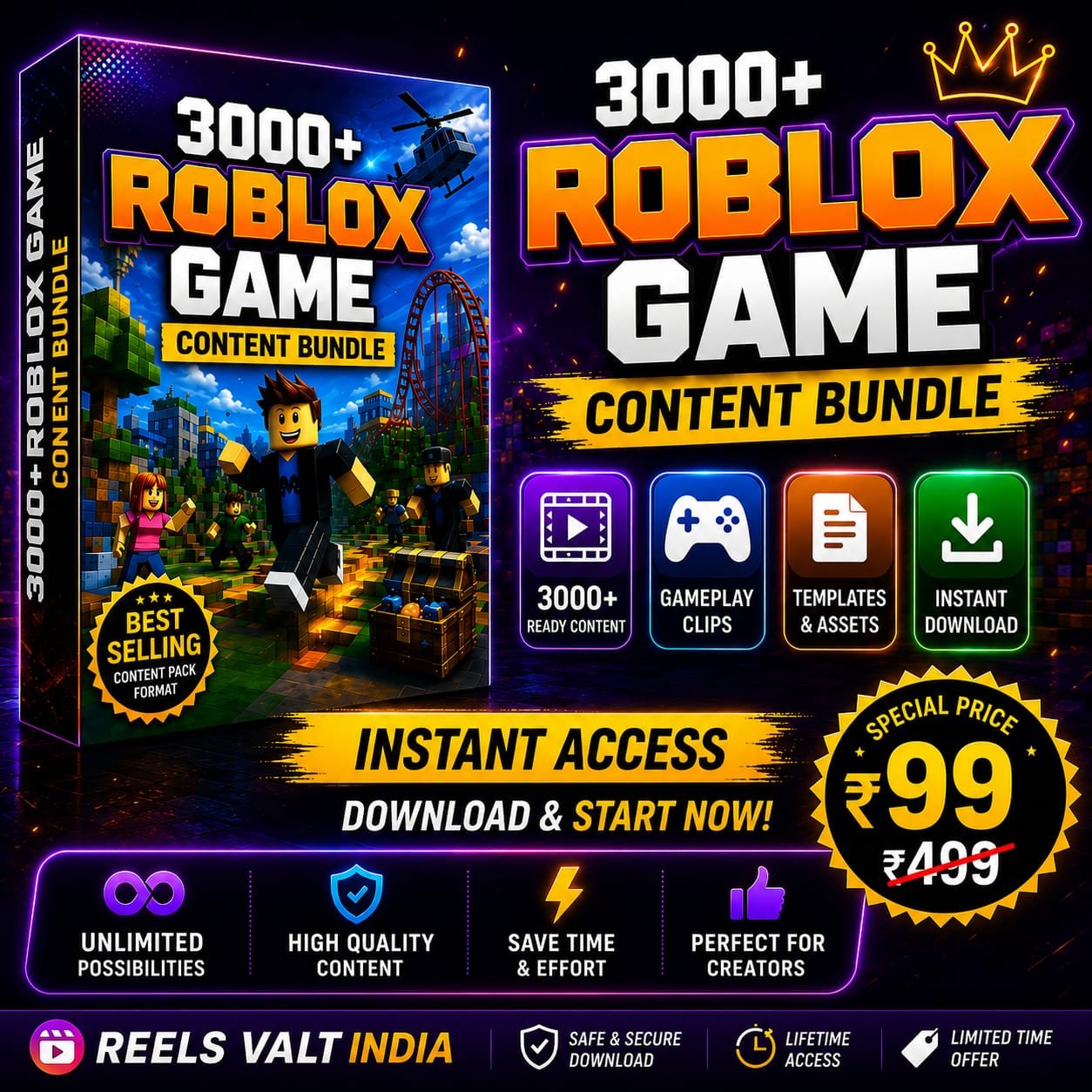 3000+ Roblox Game Reels Bundle | Instant Download 🚀